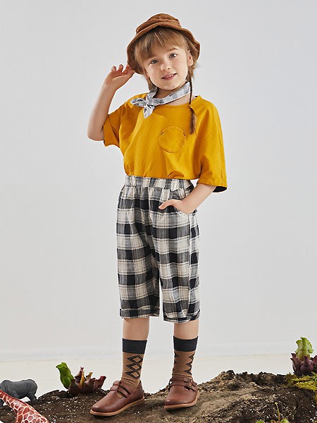 ABCKIDS童装2023春夏季黄色T恤