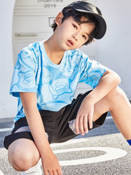 艾艾屋 2023春夏季蓝色T恤