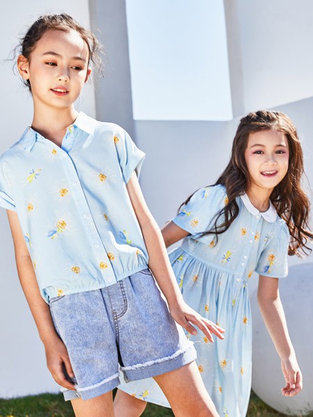 艾艾屋 2023春夏季蓝色衬衫