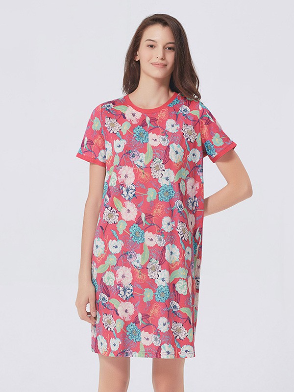 铜牛2023春夏季红色家居服