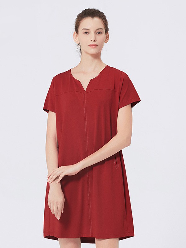 铜牛2023春夏季红色家居服