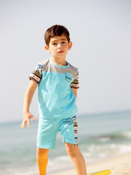 野豹童装2023春夏季蓝色短裤