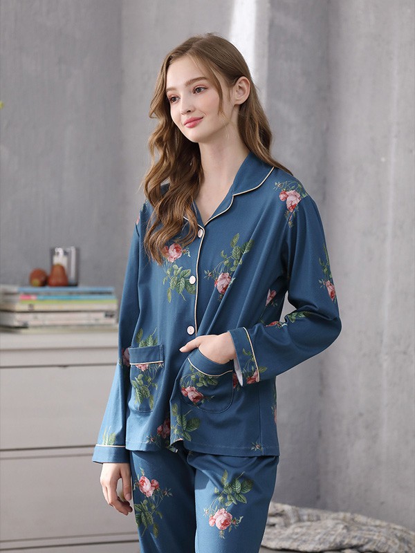 达尔丽 内衣2022秋冬季藏蓝色家居服