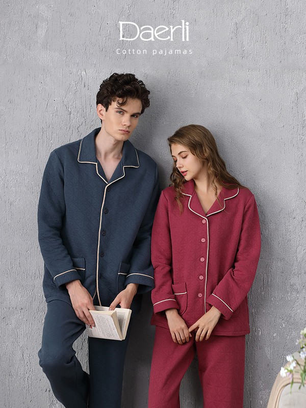 达尔丽 内衣2022秋冬季酒红色家居服