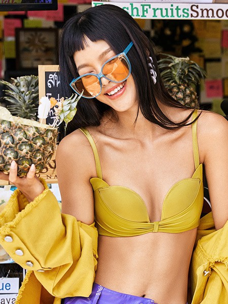 芬狄诗内衣2023春夏季黄色时尚内衣