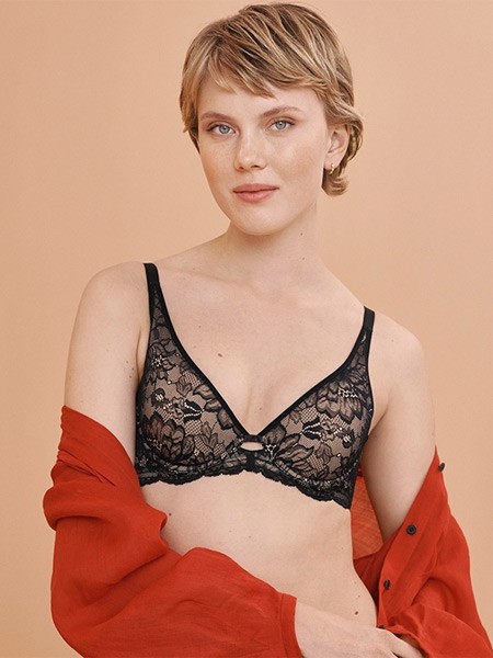 黛安芬 内衣2023春夏季黑色时尚内衣