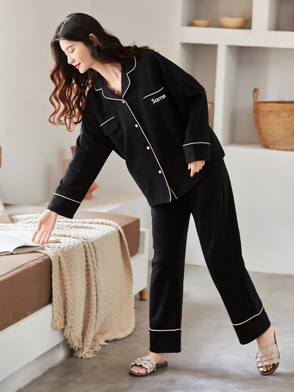 可人儿内衣2022秋冬季黑色家居服