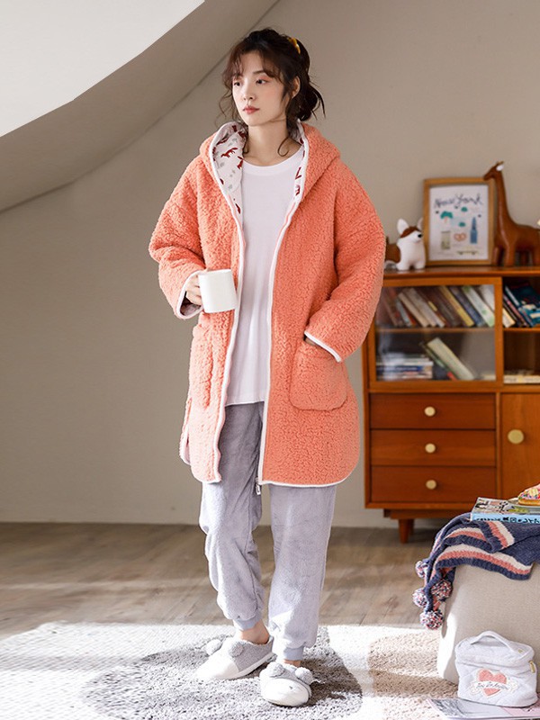 可人儿内衣2022秋冬季橙色家居服