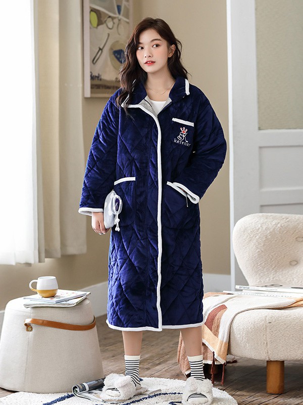 可人儿内衣2022秋冬季藏蓝色家居服