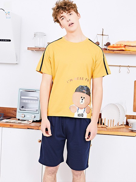 芬腾内衣2023春夏季黄色家居服