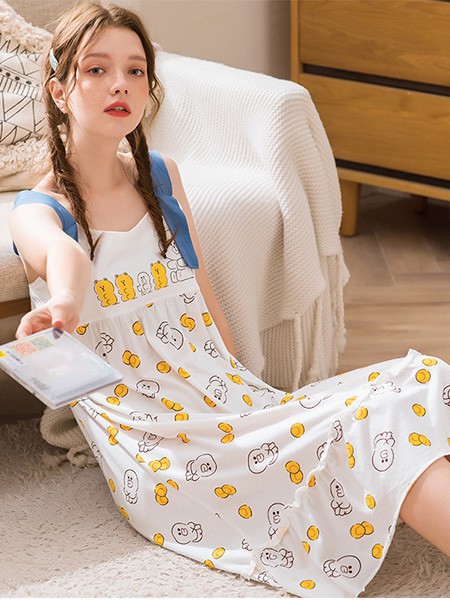 芬腾内衣2023春夏季白色家居服