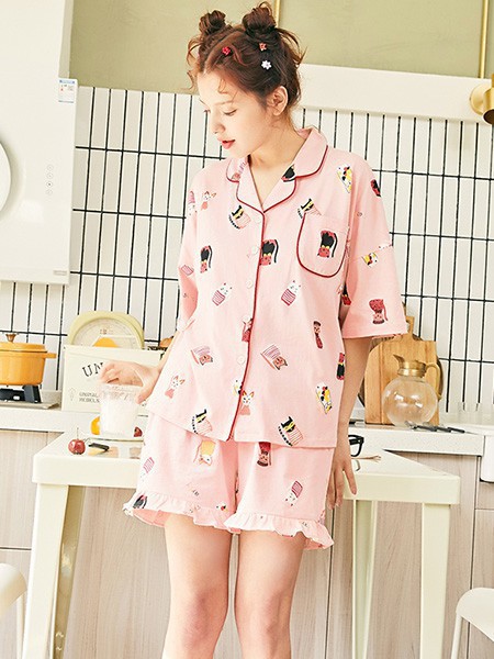 芬腾内衣2023春夏季粉色家居服