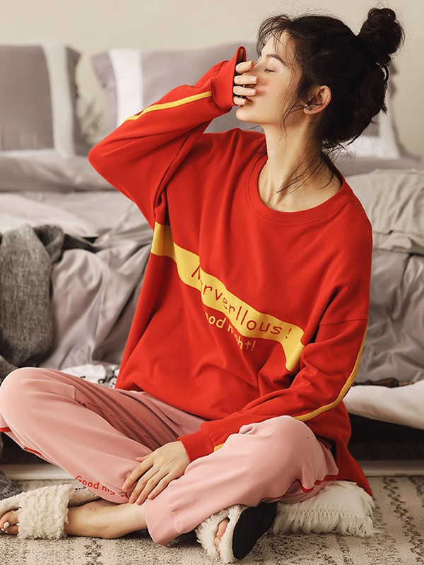 派邦奴2023春夏季橙色家居服