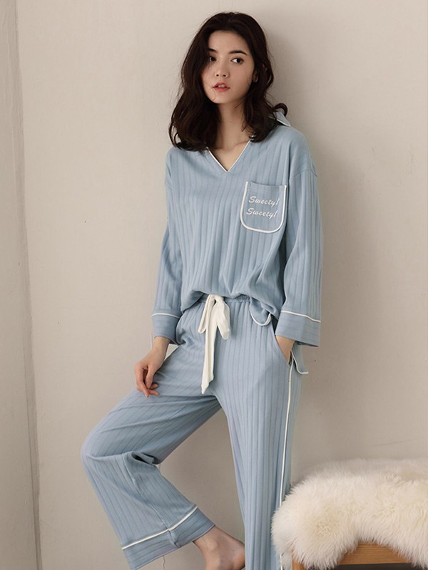 派邦奴2023春夏季蓝色家居服