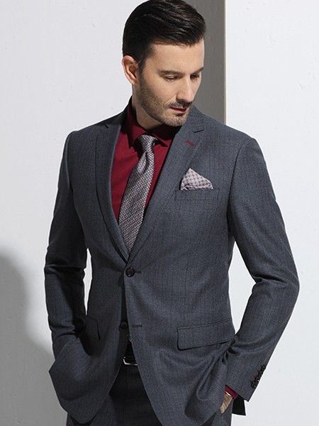希努尔男装2023春夏季灰色西装