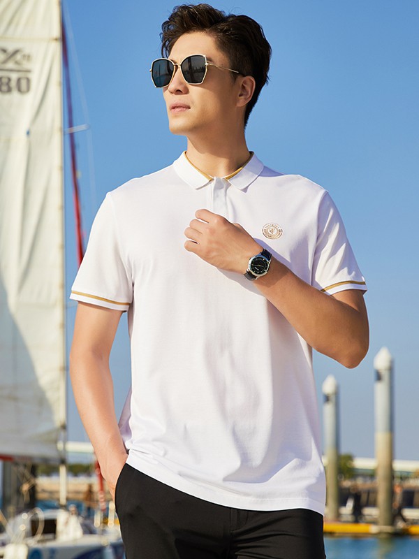 才子男装2023春夏季白色百褶裙