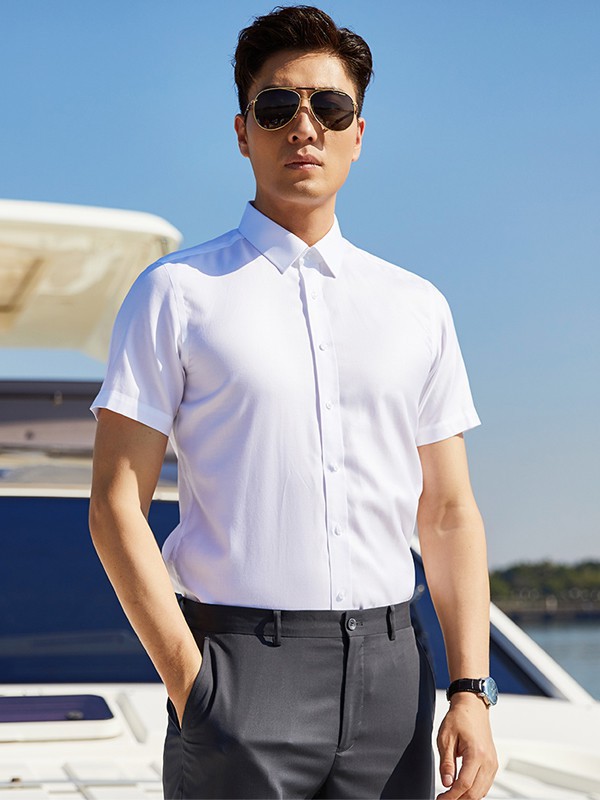 才子男装2023春夏季白色衬衫