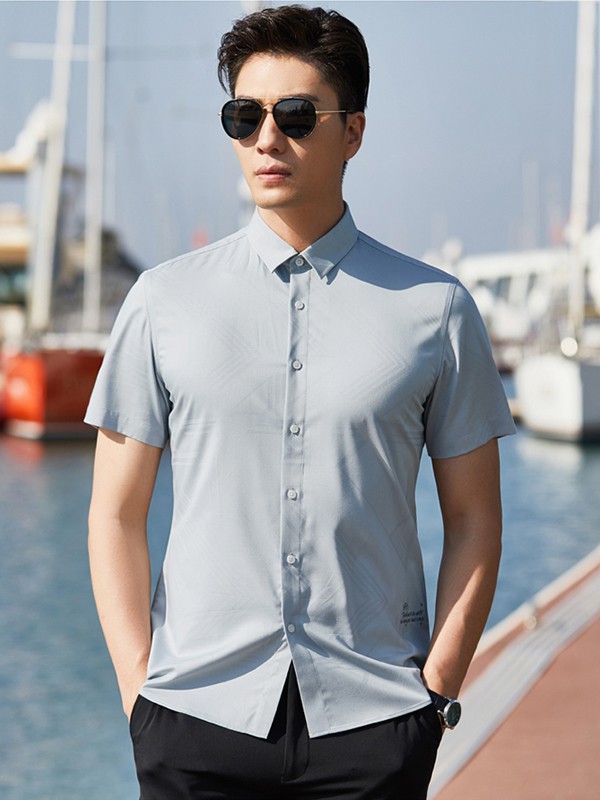 才子男装2023春夏季灰色衬衫