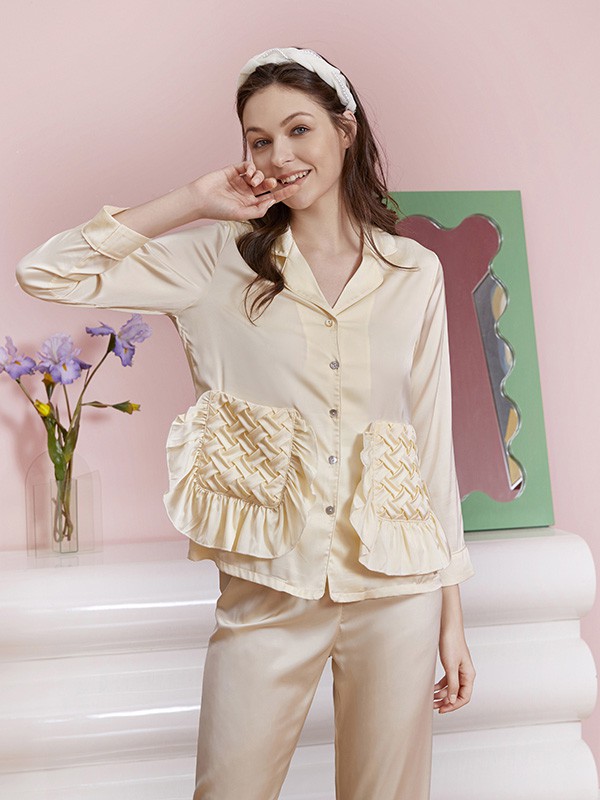 梵狄芬内衣2023春夏季黄色家居服