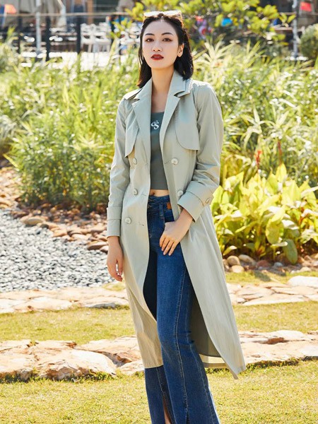 卡索女装2023春夏季藏蓝色阔腿裤