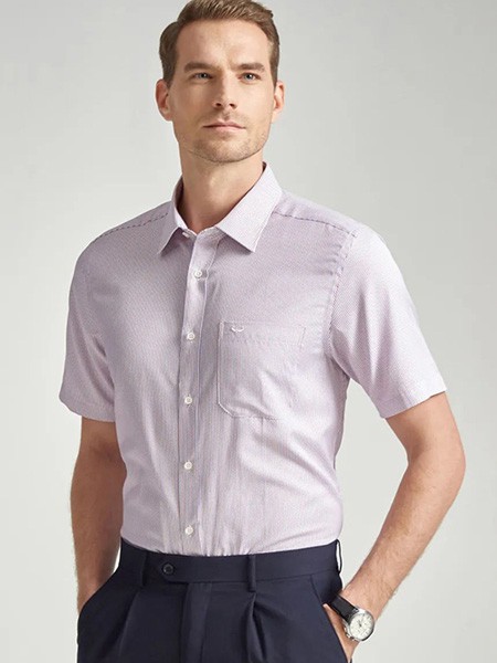 富绅男装2022秋冬季粉色polo衫