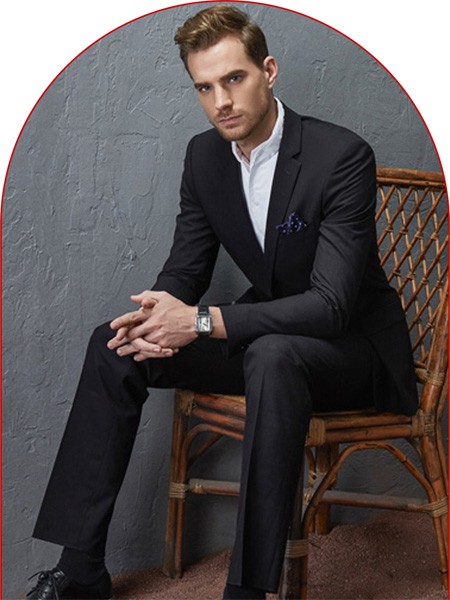 富绅男装2022秋冬季黑色西装