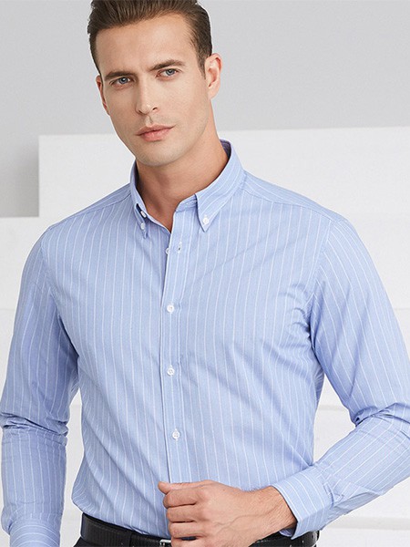 富绅男装2022秋冬季蓝色衬衫