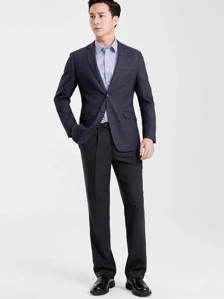 富绅男装2022秋冬季蓝色衬衫