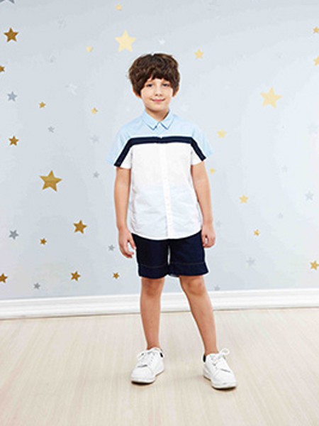 卓维乐（sognikids）童装2023春夏季拼色衬衫