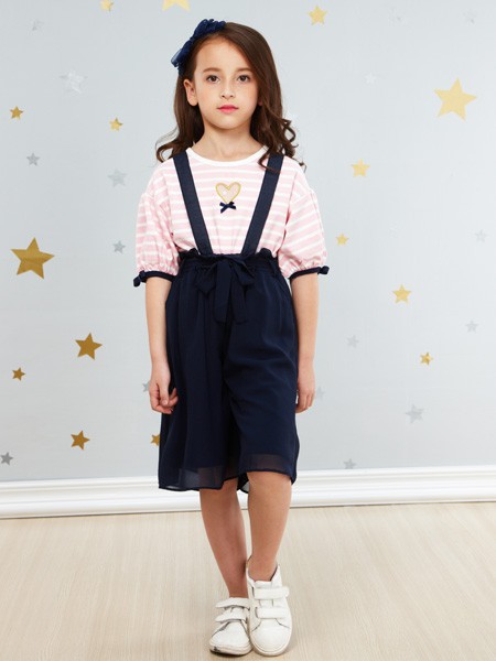 卓维乐（sognikids）童装2023春夏季藏蓝色背带裤