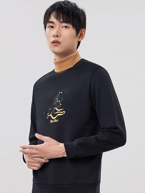 与狼共舞男装2023春夏季黑色T恤