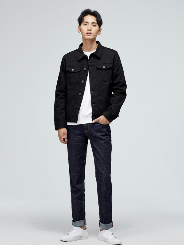 与狼共舞男装2023春夏季黑色长裤