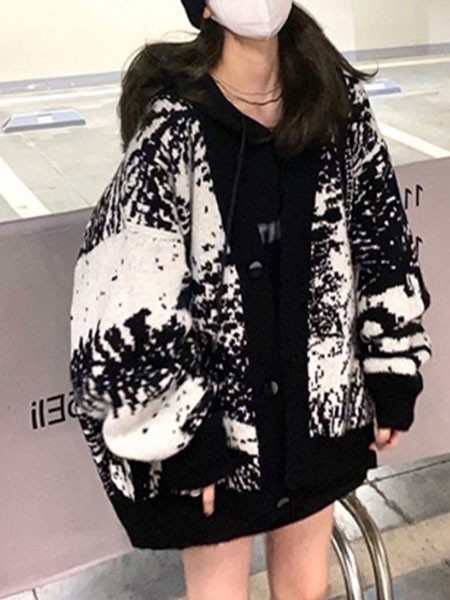 潮流前线休闲装2022秋冬季黑色卫衣