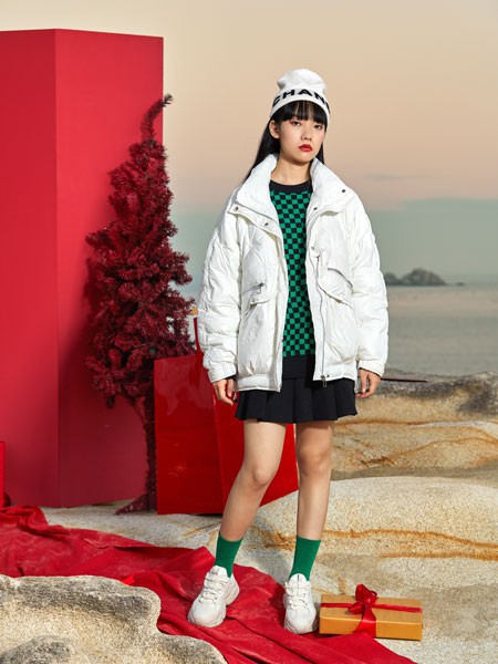 独辫子休闲装2022秋冬季白色棉服