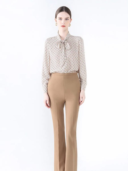 红凯贝尔女装2023春夏季白色衬衫