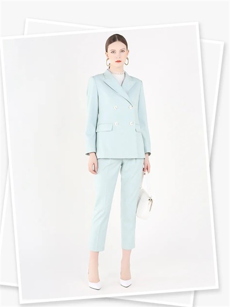 红凯贝尔女装2023春夏季蓝色九分裤