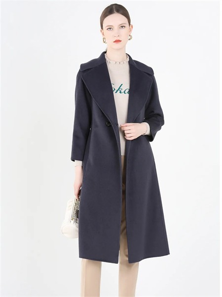 红凯贝尔女装2023春夏季黑色大衣