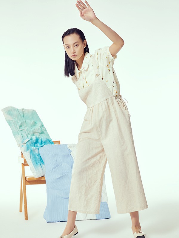 钡禾女装2023春夏季白色衬衫