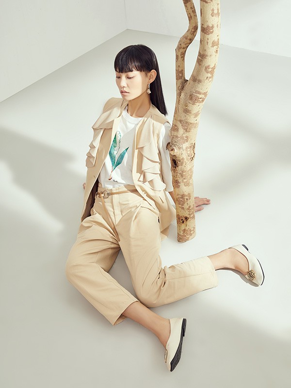 钡禾女装2023春夏季白色T恤