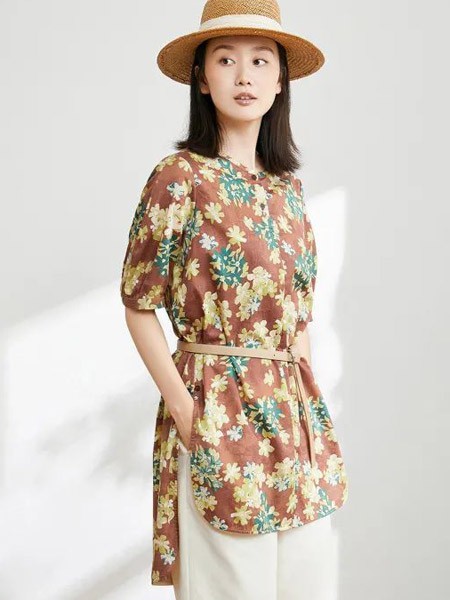 蒲牌2023春夏季咖啡色衬衫