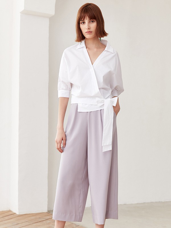 自由鸟女装2023春夏季白色衬衫