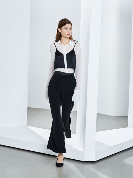 ECA女装2023春夏季黑色喇叭裤