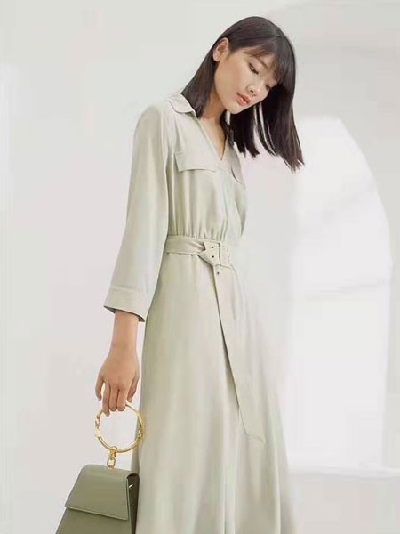 ECA女装2023春夏季绿色连衣裙