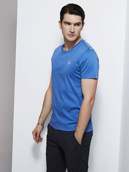 法拉狄奥男装2023春夏季蓝色T恤