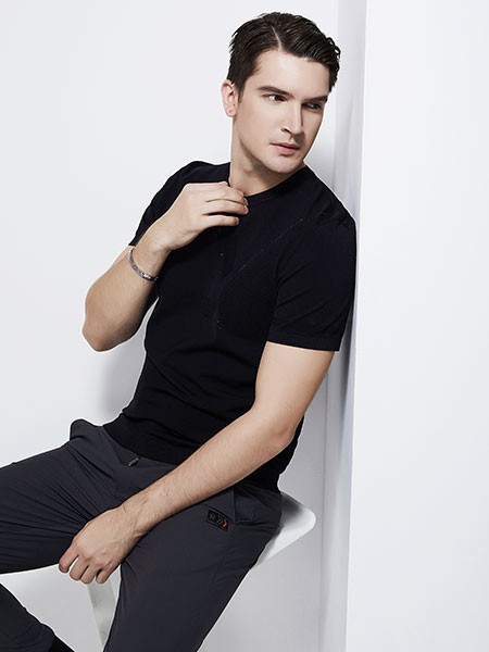 法拉狄奥男装2023春夏季黑色衬衫