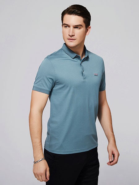 法拉狄奥2023春夏季蓝色polo衫