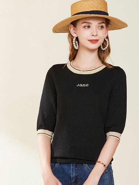 经典故事女装2023春夏季黑色T恤