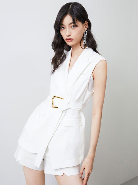 红袖女装2023春夏季白色短裤