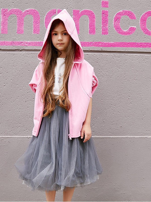 淘帝童装2023春夏季灰色纱裙