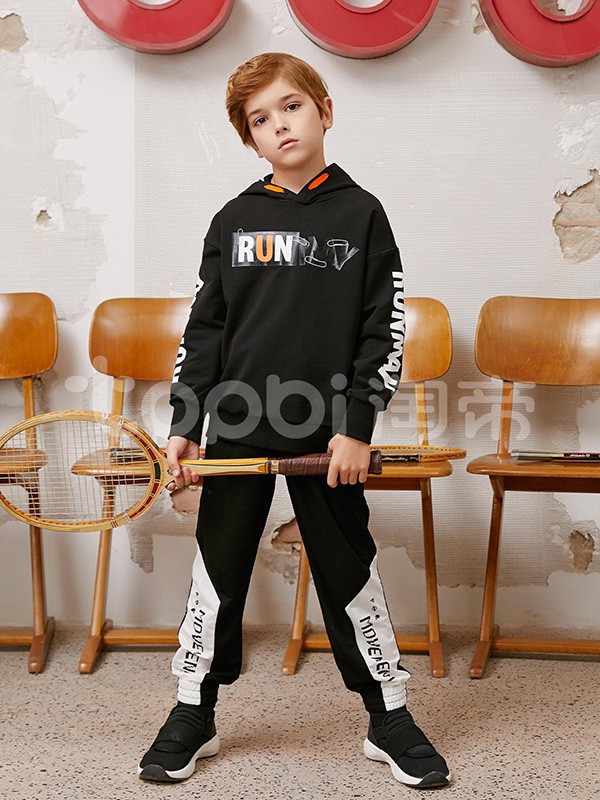 淘帝童装2023春夏季黑色T恤